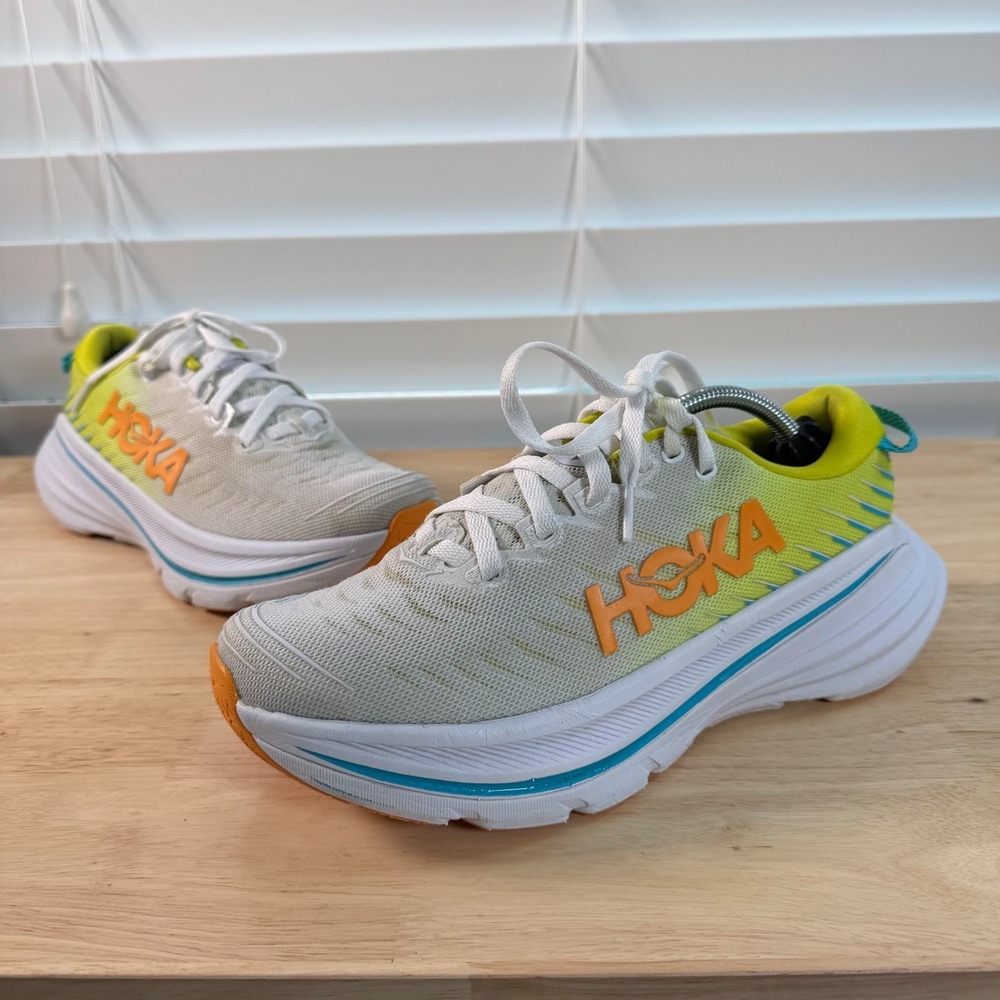 Hoka One One Bondi X Sneakers Women's White Low Top Running Athletic Shoes - 8.5